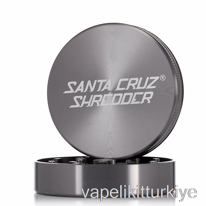 Vape Türkiye Santa Cruz Parçalayıcı 2,75 Inç Büyük 2 Parçalı öğütücü Gri (70mm)